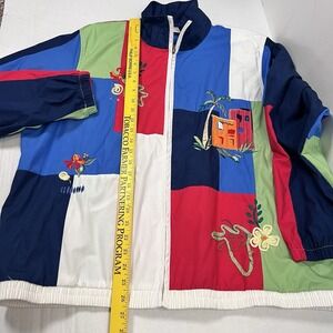 Vintage Koret Jacket Size XL Francisca Colorblock Embroidered Full Zip Momcore